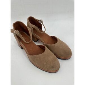 Patina Suede Ankle Strap Block Heel 9